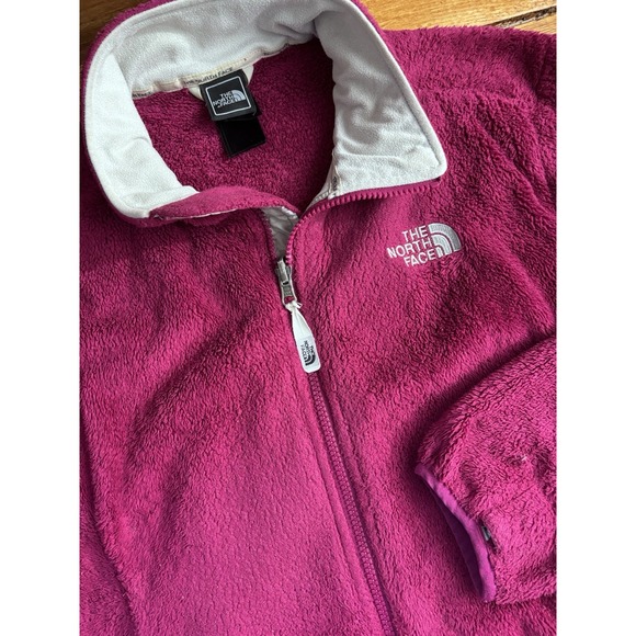 The North Face Jacket Women's LARGE Osito Full Zip Fleece Fuscia Pink Fuzzy *SEE - Picture 1 of 10